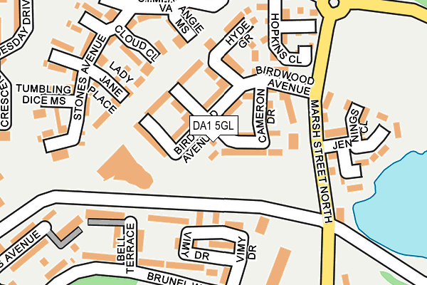 DA1 5GL map - OS OpenMap – Local (Ordnance Survey)