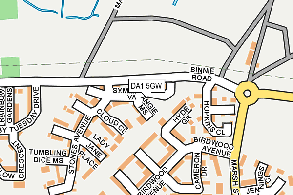 DA1 5GW map - OS OpenMap – Local (Ordnance Survey)