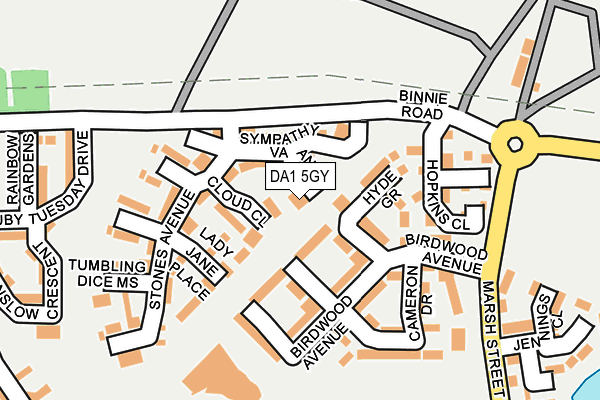 DA1 5GY map - OS OpenMap – Local (Ordnance Survey)