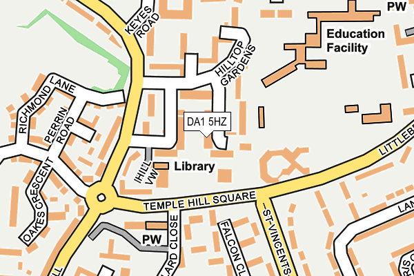 DA1 5HZ map - OS OpenMap – Local (Ordnance Survey)