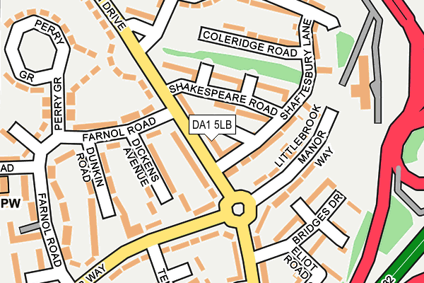 DA1 5LB map - OS OpenMap – Local (Ordnance Survey)