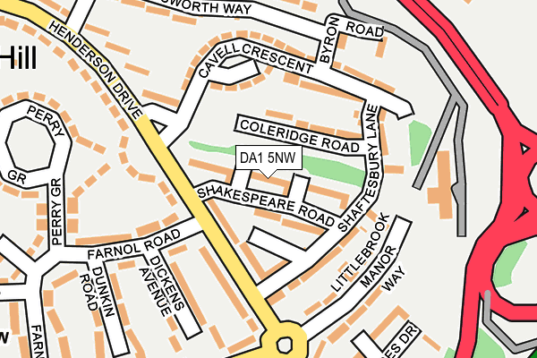 DA1 5NW map - OS OpenMap – Local (Ordnance Survey)