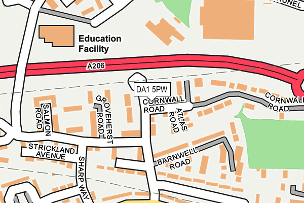 DA1 5PW map - OS OpenMap – Local (Ordnance Survey)