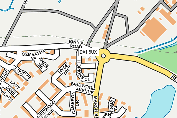 DA1 5UX map - OS OpenMap – Local (Ordnance Survey)