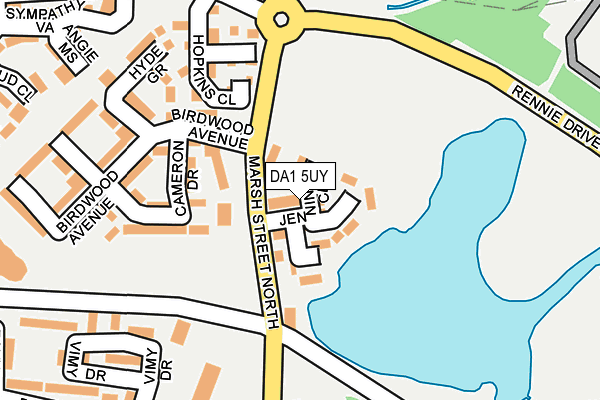 DA1 5UY map - OS OpenMap – Local (Ordnance Survey)