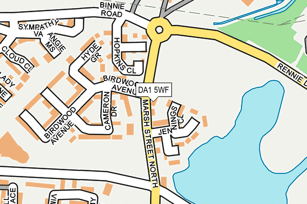DA1 5WF map - OS OpenMap – Local (Ordnance Survey)