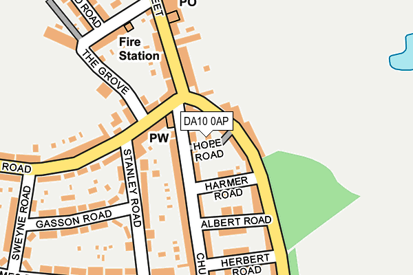 DA10 0AP map - OS OpenMap – Local (Ordnance Survey)