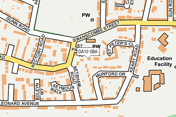 DA10 0BA map - OS OpenMap – Local (Ordnance Survey)