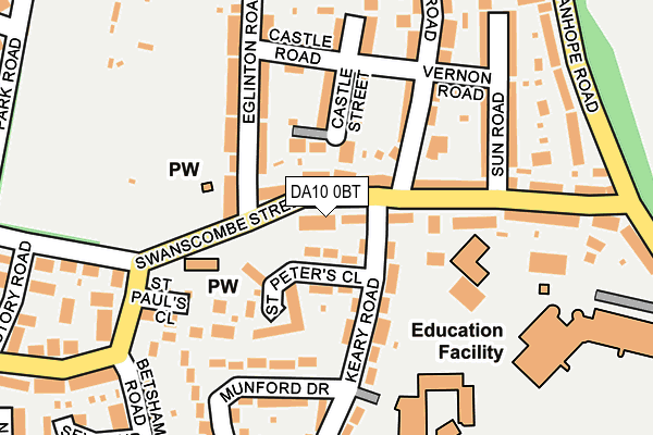 DA10 0BT map - OS OpenMap – Local (Ordnance Survey)