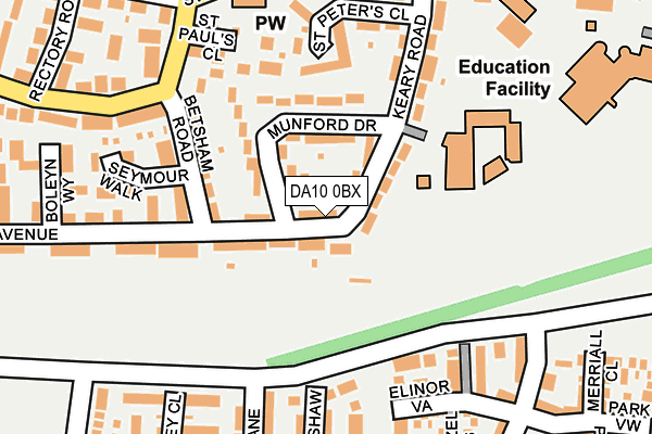 DA10 0BX map - OS OpenMap – Local (Ordnance Survey)
