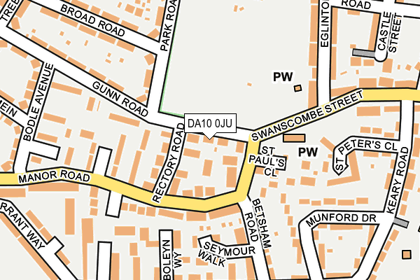 DA10 0JU map - OS OpenMap – Local (Ordnance Survey)