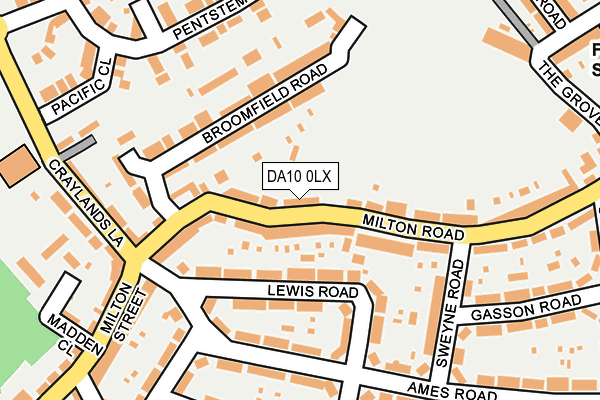 DA10 0LX map - OS OpenMap – Local (Ordnance Survey)