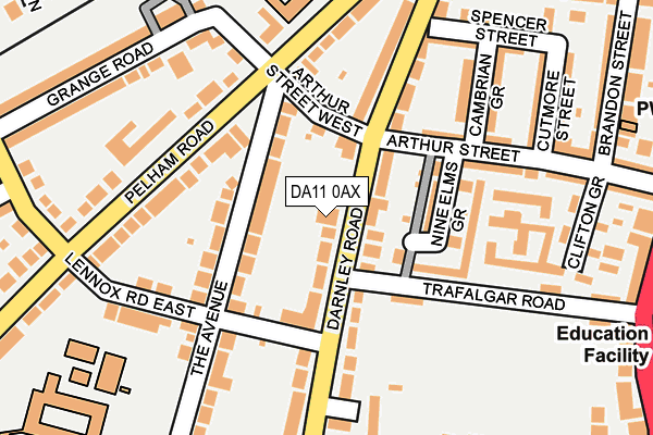 DA11 0AX map - OS OpenMap – Local (Ordnance Survey)