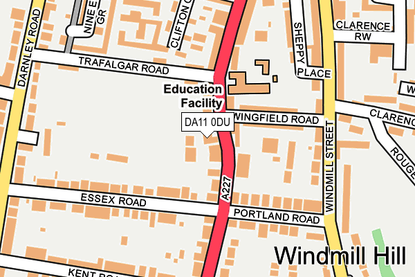 DA11 0DU map - OS OpenMap – Local (Ordnance Survey)