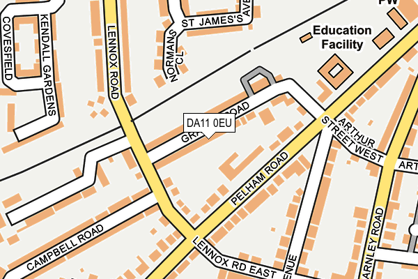 DA11 0EU map - OS OpenMap – Local (Ordnance Survey)
