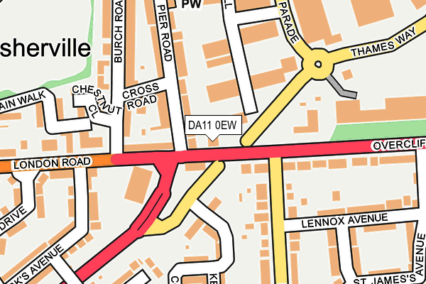 DA11 0EW map - OS OpenMap – Local (Ordnance Survey)