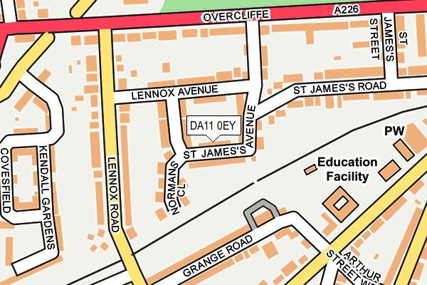 DA11 0EY map - OS OpenMap – Local (Ordnance Survey)