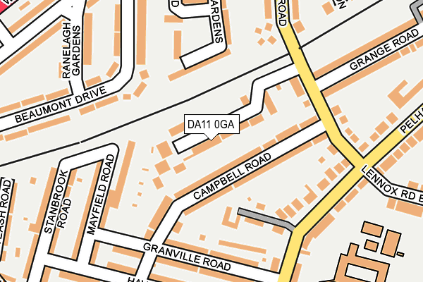 DA11 0GA map - OS OpenMap – Local (Ordnance Survey)
