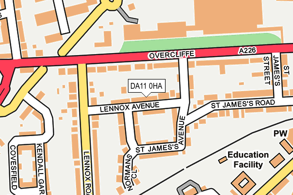 DA11 0HA map - OS OpenMap – Local (Ordnance Survey)