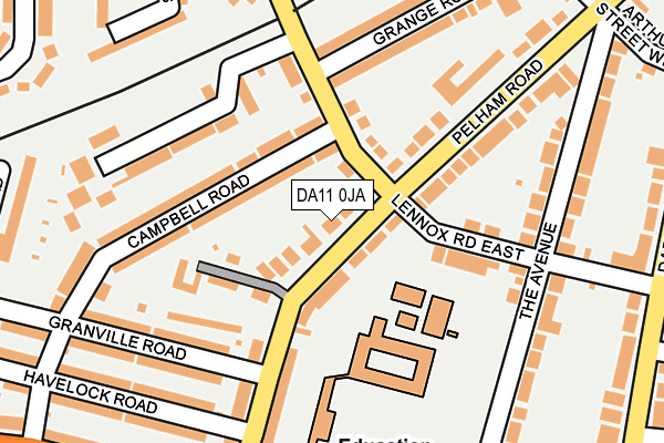 DA11 0JA map - OS OpenMap – Local (Ordnance Survey)