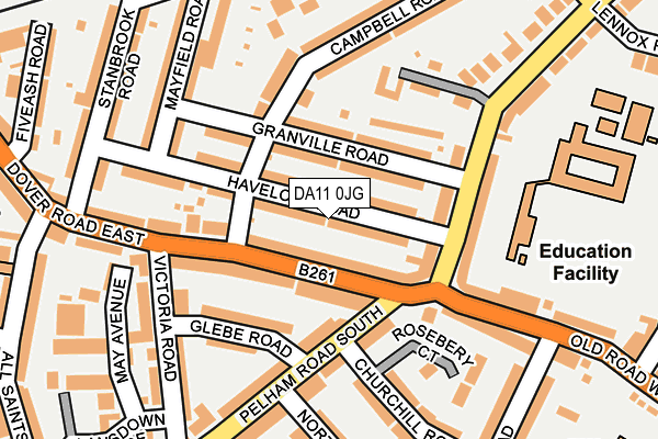 DA11 0JG map - OS OpenMap – Local (Ordnance Survey)