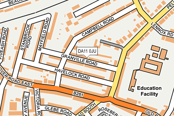DA11 0JU map - OS OpenMap – Local (Ordnance Survey)