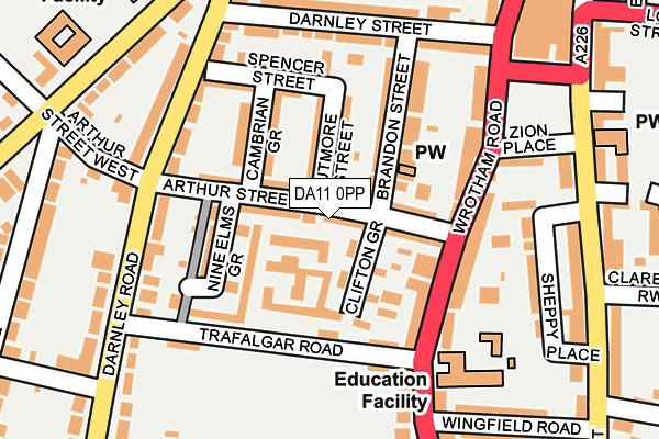 DA11 0PP map - OS OpenMap – Local (Ordnance Survey)