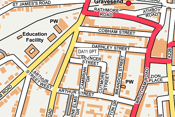 DA11 0PT map - OS OpenMap – Local (Ordnance Survey)