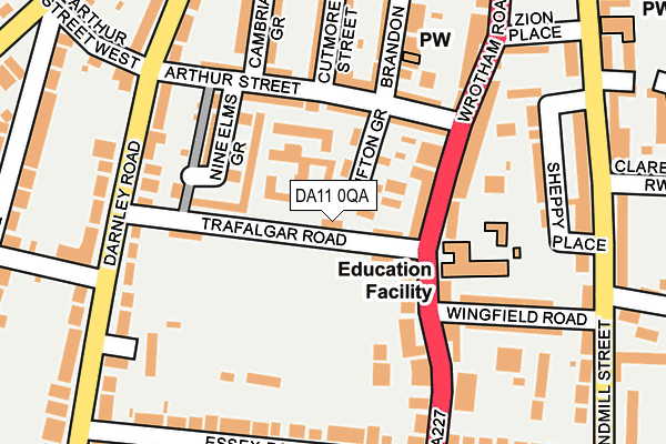 DA11 0QA map - OS OpenMap – Local (Ordnance Survey)