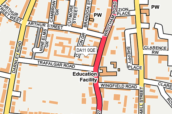 DA11 0QE map - OS OpenMap – Local (Ordnance Survey)