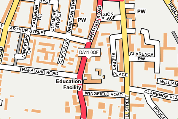 DA11 0QF map - OS OpenMap – Local (Ordnance Survey)