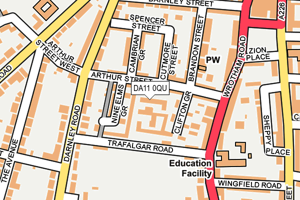 DA11 0QU map - OS OpenMap – Local (Ordnance Survey)