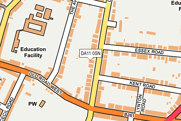 DA11 0SN map - OS OpenMap – Local (Ordnance Survey)