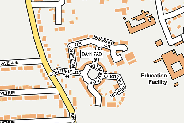 DA11 7AD map - OS OpenMap – Local (Ordnance Survey)
