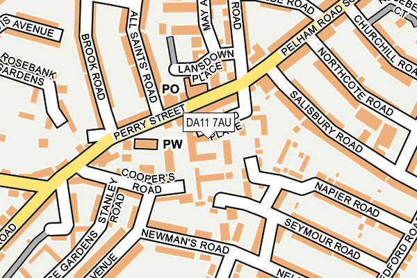 DA11 7AU map - OS OpenMap – Local (Ordnance Survey)