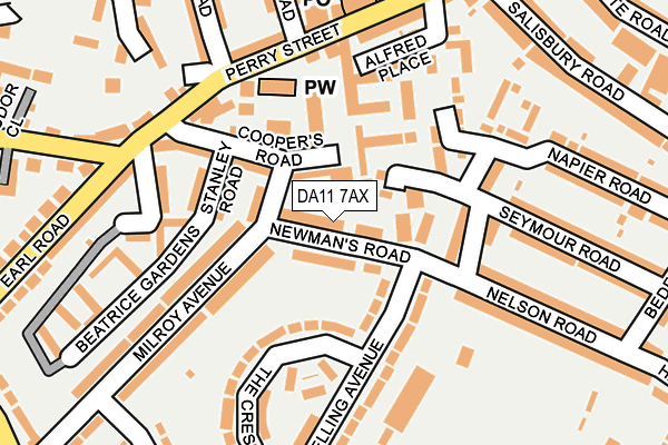 DA11 7AX map - OS OpenMap – Local (Ordnance Survey)