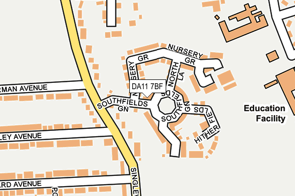DA11 7BF map - OS OpenMap – Local (Ordnance Survey)