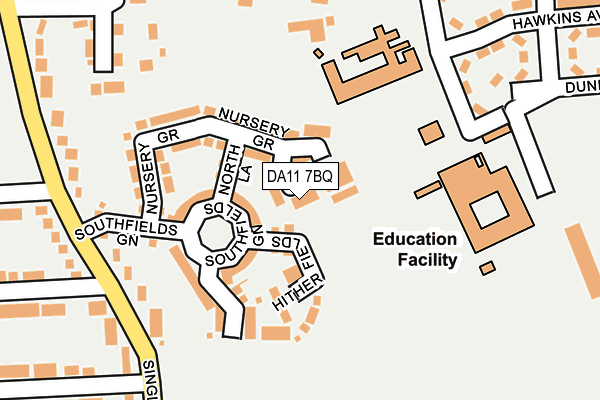 DA11 7BQ map - OS OpenMap – Local (Ordnance Survey)