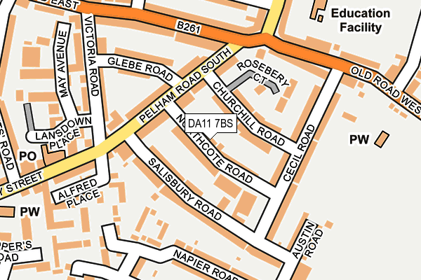 DA11 7BS map - OS OpenMap – Local (Ordnance Survey)
