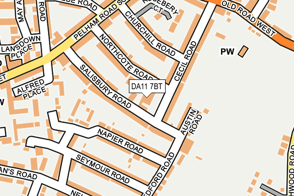 DA11 7BT map - OS OpenMap – Local (Ordnance Survey)