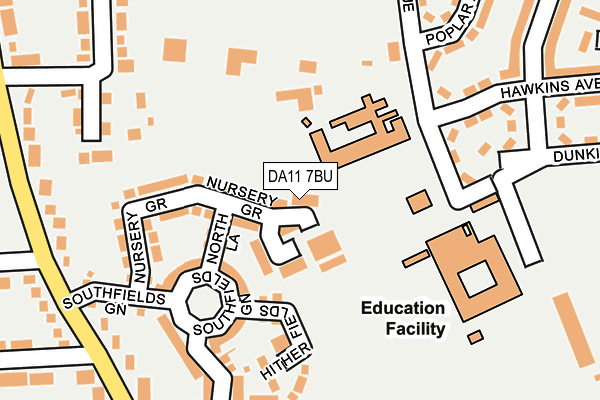 DA11 7BU map - OS OpenMap – Local (Ordnance Survey)