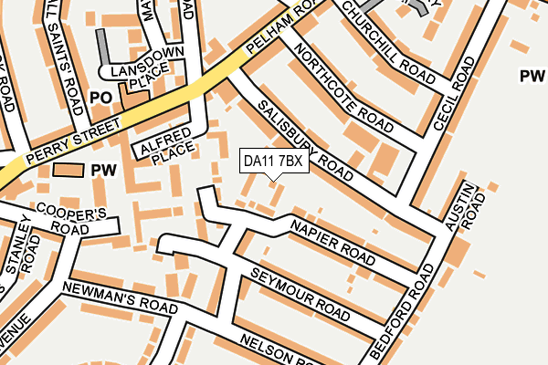 DA11 7BX map - OS OpenMap – Local (Ordnance Survey)