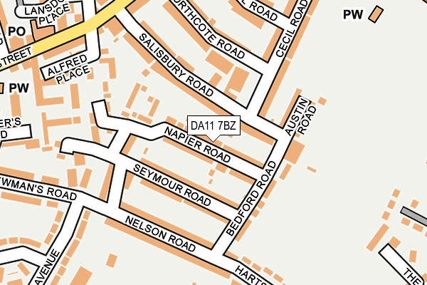 DA11 7BZ map - OS OpenMap – Local (Ordnance Survey)