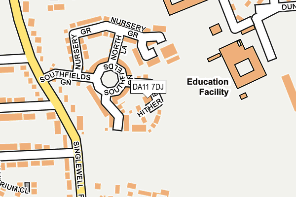 DA11 7DJ map - OS OpenMap – Local (Ordnance Survey)