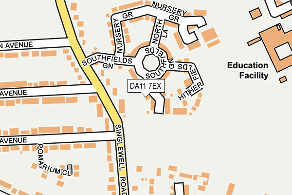 DA11 7EX map - OS OpenMap – Local (Ordnance Survey)