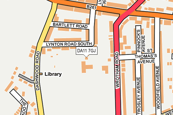 DA11 7GJ map - OS OpenMap – Local (Ordnance Survey)