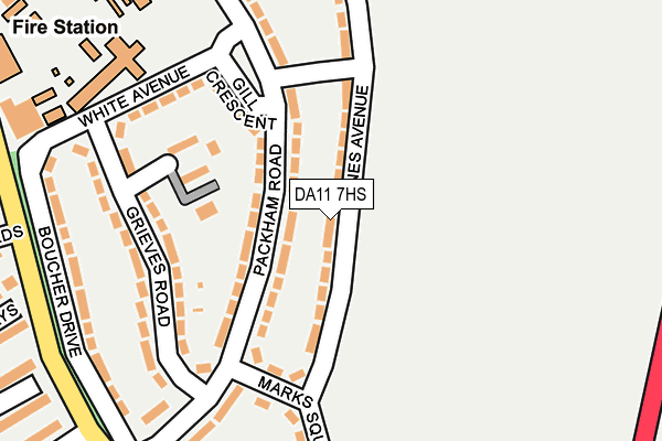DA11 7HS map - OS OpenMap – Local (Ordnance Survey)