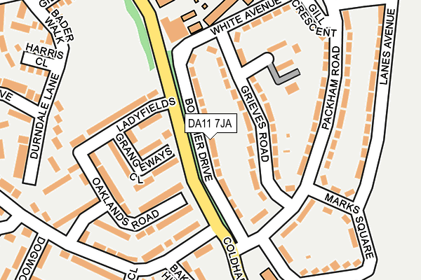 DA11 7JA map - OS OpenMap – Local (Ordnance Survey)