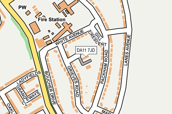 DA11 7JD map - OS OpenMap – Local (Ordnance Survey)