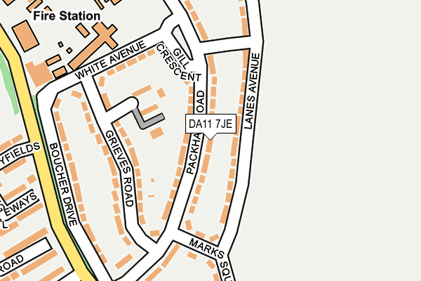 DA11 7JE map - OS OpenMap – Local (Ordnance Survey)